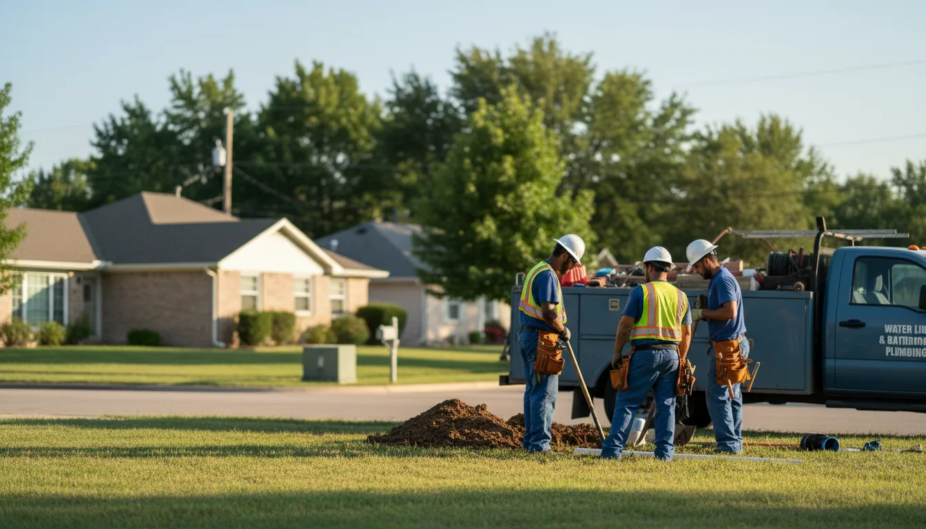 Residential water line and bathroom plumbing service in Boys Ranch, TX